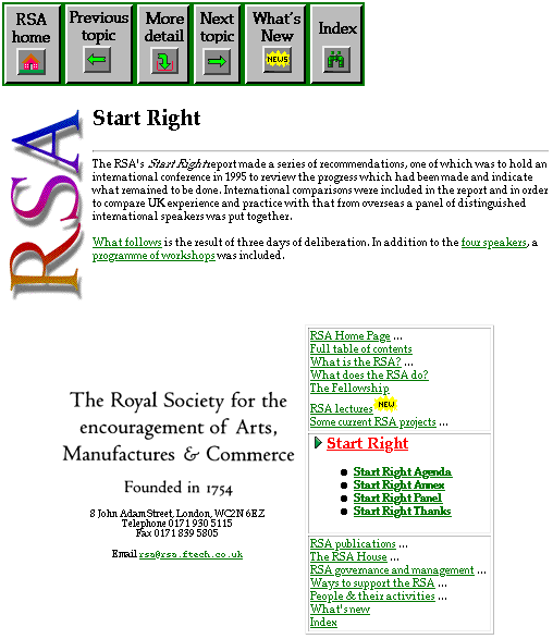 Revised RSA site design